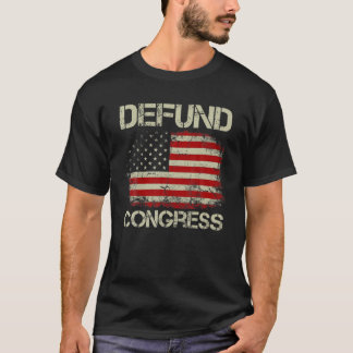 Mens Vintage American Flag Defund Congress T-Shirt
