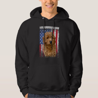 Mens Vintage American Flag Goldendoodle Dad  For F Hoodie