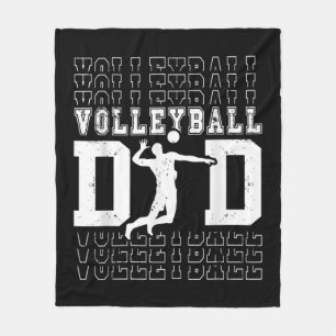 Mens Vintage American Flag Volleyball Dad Father's Fleece Blanket