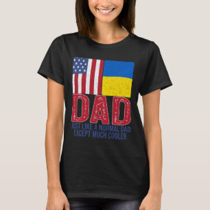 Mens Vintage American Ukrainian Flag Dad Design Fo T-Shirt