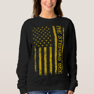 Mens Vintage Bee American Flag The Stepdad Bee Fat Sweatshirt