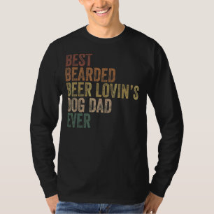 Mens Vintage Beer Dog Owner Best Bearded Dad Ever T-Shirt