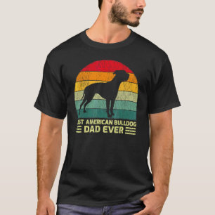 Mens Vintage Best American Bulldog Dad Ever Fathe T-Shirt