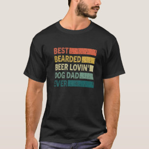 Mens Vintage Best Bearded Beer Lovin Dog Dad Dog   T-Shirt