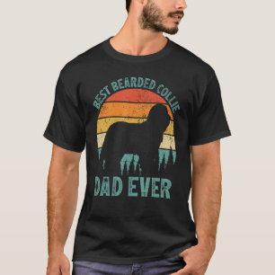 Mens  Vintage Best Bearded Collie Dad Ever Father' T-Shirt