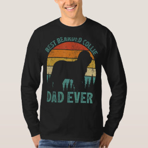 Mens  Vintage Best Bearded Collie Dad Ever Father' T-Shirt