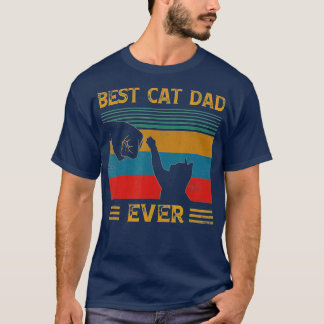 Mens Vintage Best Cat Dad Ever Bump Cat Lover Gift T-Shirt