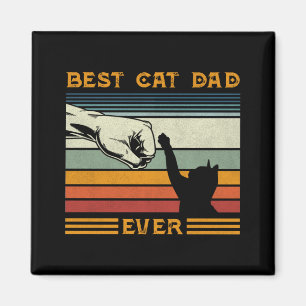 Mens Vintage Best Cat Dad Ever Bump Cat Lover Magnet