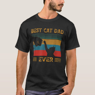 Mens Vintage Best Cat Dad Ever Bump  Graphic Plus  T-Shirt