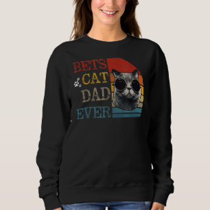 Mens Vintage Best Cat Dad Ever Cat Dad Sweatshirt