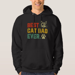 Mens Vintage Best Cat Dad Ever Cat Daddy Father Da Hoodie