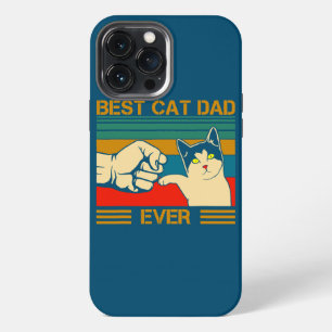 Mens Vintage Best Cat Dad Ever Retro Fathers Day iPhone 13 Pro Max Case