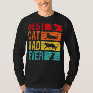 Mens Vintage Best Cat Dad Ever Retro Father's Day T-Shirt