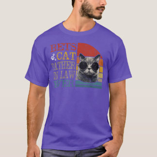 Mens Vintage Best Cat Father In Law Ever s Funny C T-Shirt