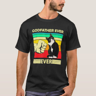 Mens Vintage Best Cat Godfather Ever Bump Fit Cat T-Shirt