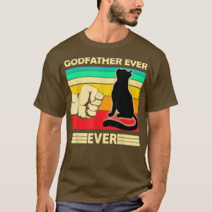 Mens Vintage Best Cat Godfather Ever Bump Fit Funn T-Shirt