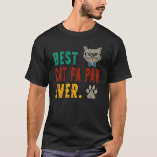 Mens Vintage Best Cat Pa Paw Ever Bump Fi Fathers  T-Shirt