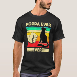 Mens Vintage Best Cat Poppa Ever Bump Fit  Cat Dad T-Shirt