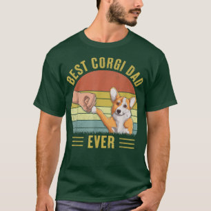 Mens Vintage Best Corgi Dad Ever Fist Bump Funny D T-Shirt