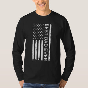 Mens Vintage Best Dad Ever American Flag Distresse T-Shirt