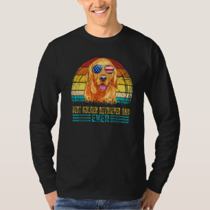 Mens Vintage Best Golden Retriever Dad Ever Men Fa T-Shirt