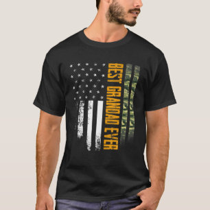 Mens Vintage Best Grandad Ever Camo American Flag T-Shirt