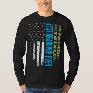 Mens Vintage Best Grandpop Ever Camo American Flag T-Shirt