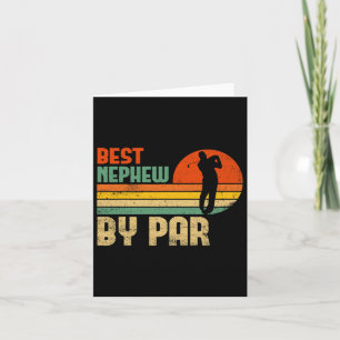 Mens Vintage Best Nephew By Par Funny Golf Nephew Card