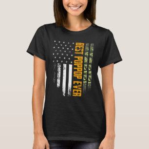 Mens Vintage Best Poppop Ever Camo American Flag D T-Shirt
