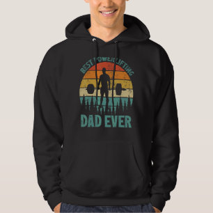 Mens Vintage Best Powerlifting Dad Ever Father's Hoodie