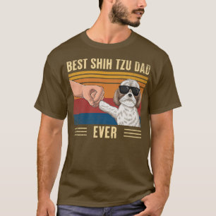 Mens Vintage Best Shih Tzu Dad Ever Fist Bump Dog T-Shirt