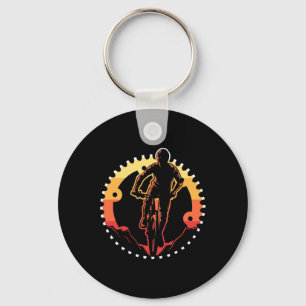 Mens Vintage Bicycle Gear Mtb Mountain Biking Gift Keychain