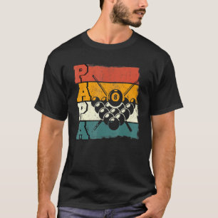 Mens Vintage Billiards Papa Billiards Player T-Shirt