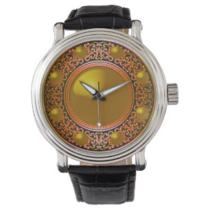 Men's Vintage Black Leather Strap Watch – Colourfu