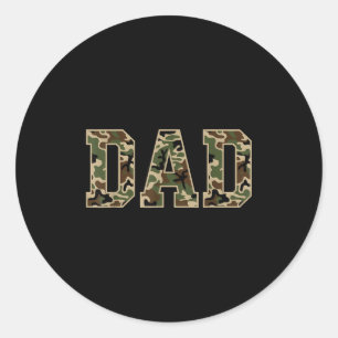 Mens Vintage Camo Duck Hunting Dad Old Camo Dad  Classic Round Sticker