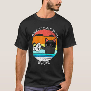 Mens Vintage Cat Best Cat Dad Retro Cat Meow T-Shirt