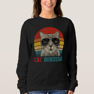 Mens Vintage Cat Bonus Dad Best Cat Dad Ever Cat D Sweatshirt