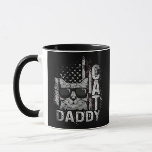 Mens Vintage Cat Daddy Funny Cat Lover Cat Dad Mug