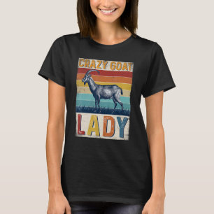 Mens Vintage Crazy Goat Lady  Goats  Farmer T-Shirt