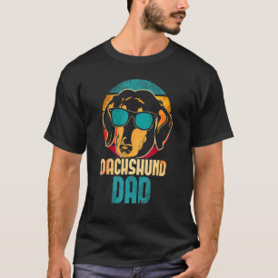Mens Vintage Dachshund Dad Retro Sunglasses Doxie T-Shirt