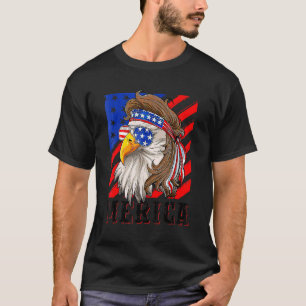 Mens Vintage Eagle Mullet 4th Of July Usa American T-Shirt