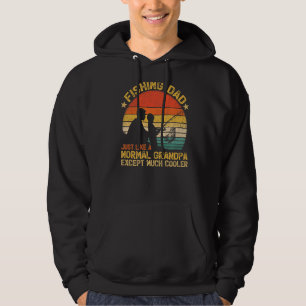 Mens Vintage Fishing Dad Just Like A Normal Grandp Hoodie