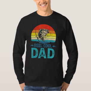 Mens Vintage Fishing Reel Cool Dad Daddy Son Daugh T-Shirt