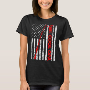 Mens Vintage Flag American Reel Cool Opa Fathers D T-Shirt