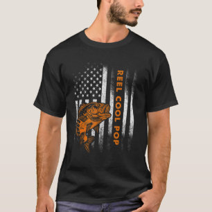 Mens Vintage Flag American Reel Cool Pepe Fathers T-Shirt