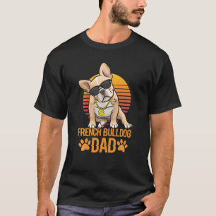 Mens Vintage French Bulldog Dad Wear Sunglasses T-Shirt