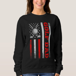 Mens Vintage Golf Dad American Flag Sport Father's Sweatshirt
