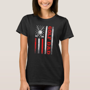 Mens Vintage Golf Dad American Flag Sport Father's T-Shirt