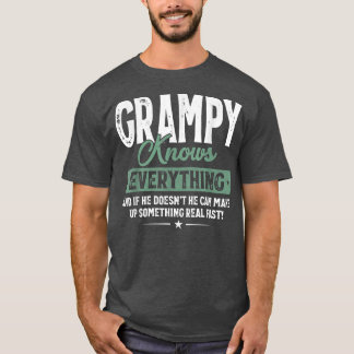 Mens Vintage Grampy Knows Everything 60th Gift For T-Shirt