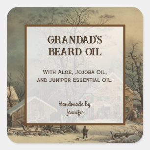 Men's Vintage Grandad's Beard Oil Product Label